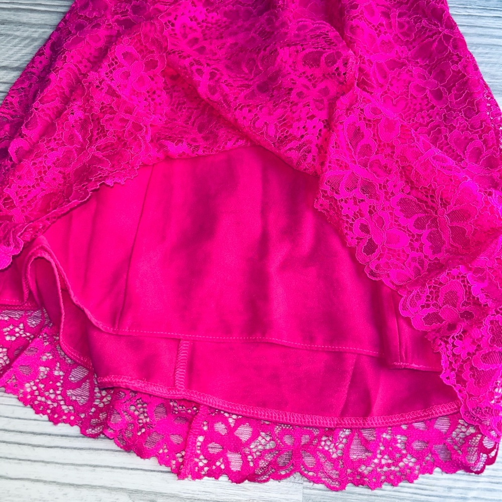 💕🍋For Love & Lemons Fuchsia Lace Mini Dress Victoria Secret Small NWT🎀 - Picture 9 of 14